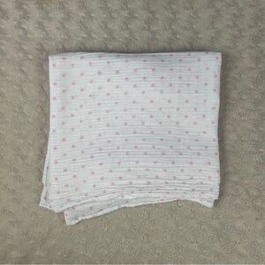 Carter's Pink Polka Dot Baby Blanket Swaddle Muslin White Security Lovey